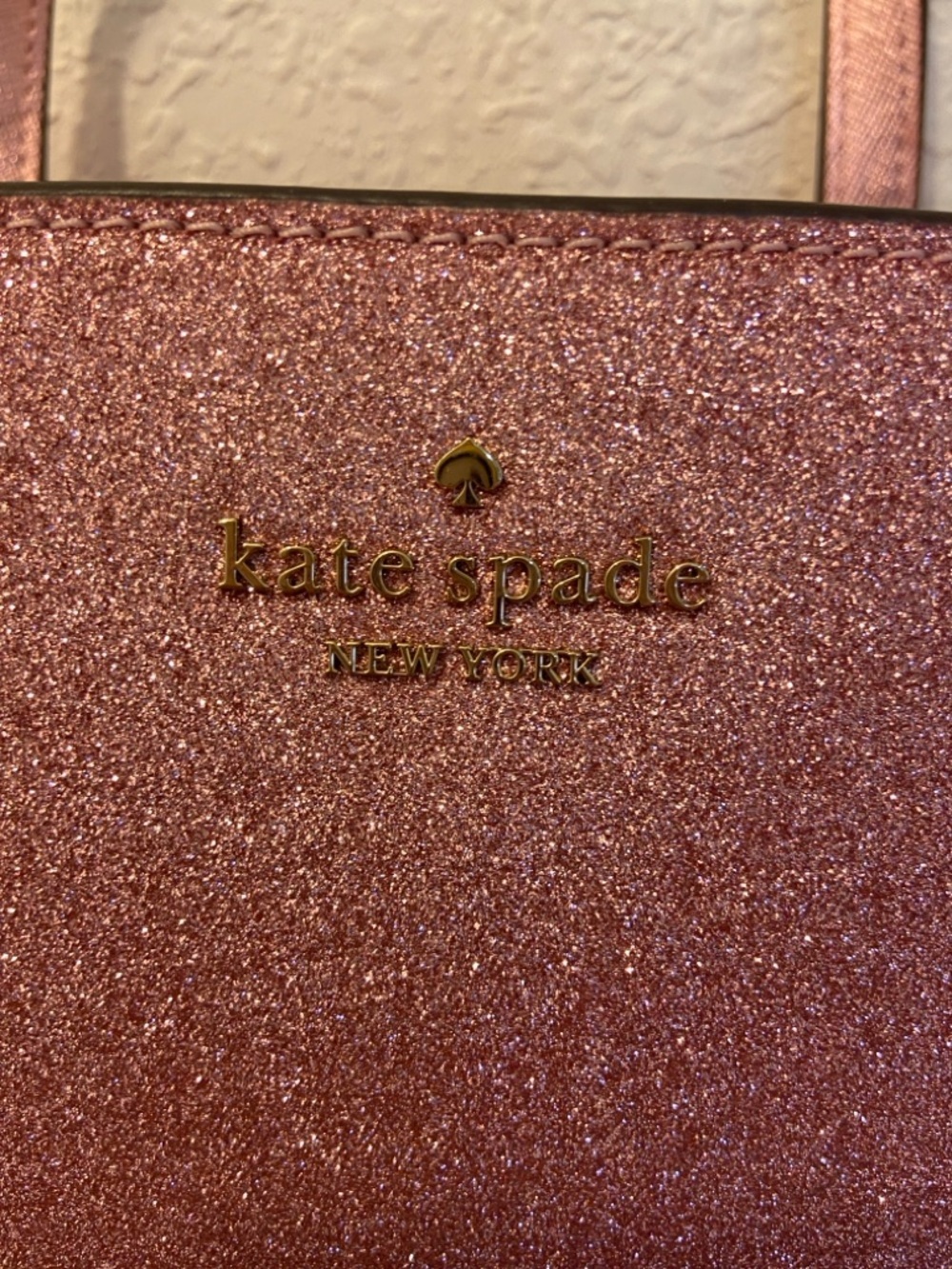 KATE SPADE Pink Glitter Small Tote Purse with Shoulder Strap New without Tags - Picture 2 of 16